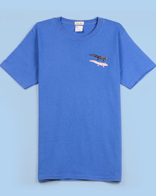 Playera de Ajolote Xochimilco azul frente